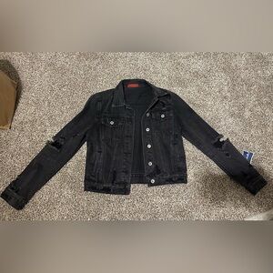 Signature8 distressed black jean jacket